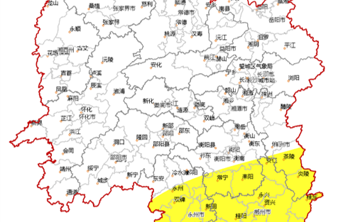 湖南省气象台发布暴雨黄色预警