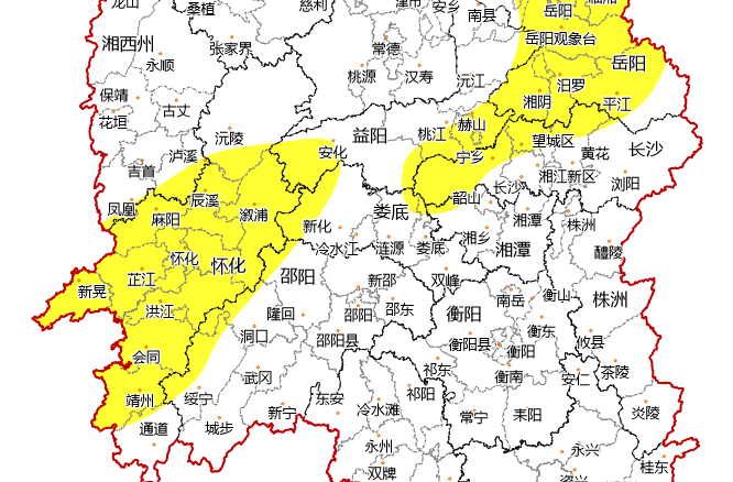 橙色、黄色预警，局地有大暴雨