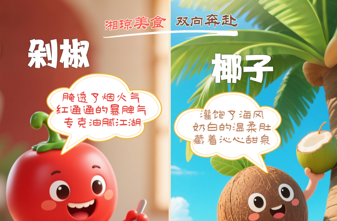 创意海报|湘琼美食喊话，这场美食battle太上头！