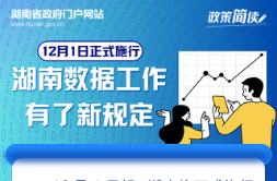 政策简读丨12月1日正式施行 湖南数据工作有了新规定