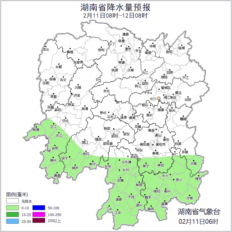 2月11日：今天白天省内以多云为主 夜间开始大部地区又将有雨水现身